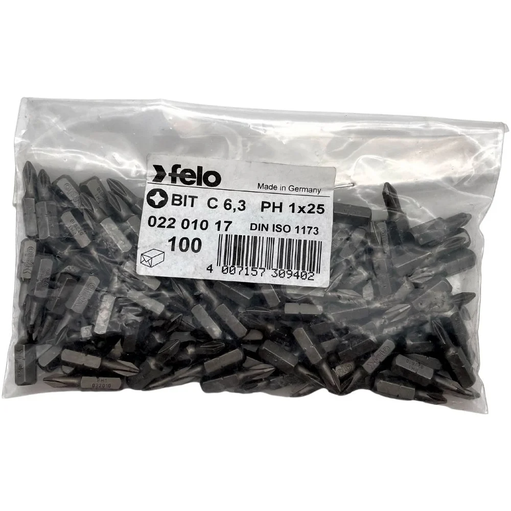 Бита крестовая серия Industrial PH1, 25 мм, 100 шт Felo 02201017 — детальное фото